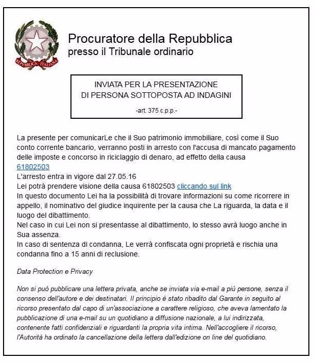 Phishing-Procura-Repubblica