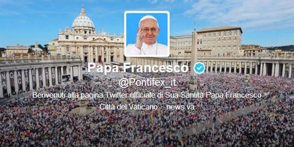Venti milioni follower account @Pontifex del Papa su Twitter