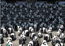 I 1.600 panda di cartapesta nelle strade di Seul