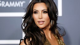 Television personality Kim Kardashian arrives at the 53rd annual Grammy Awards in Los Angeles