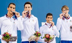 Italia, staffetta 4x100 sl argento ai Giochi di Baku
