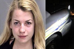 Si scatta selfie in topless e tampona auto della polizia, arrestata 19enne