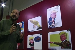 L’ironia del Messico, un “muro di caricature” di Donald Trump