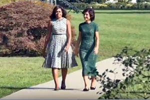 Michelle e Agnese a passeggio nei giardini della Casa Bianca
