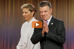 Il presidente colombiano Santos riceve il Nobel per la Pace