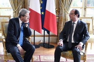 Gentiloni ricevuto da Hollande all’Eliseo