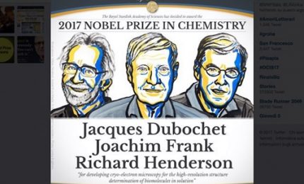 Premio Nobel chimica assegnato a Dubochet, Frank e Henderson