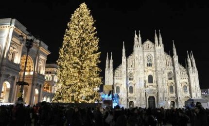 Centomila luci e 700 palline, acceso l'albero a Milano