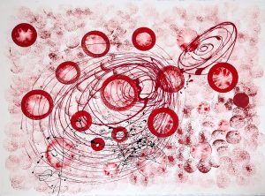 Feofeo, 2017 - RETURN TO RED - Tecnica mista su carta cm 56 x 76