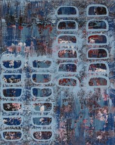 IL NUMERO ENIGMA - Tecnica mista su juta cm 50x40 - Feofeo 2017