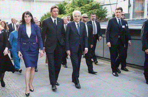 Il Presidente Sergio Mattarella con il Presidente della Repubblica di Slovenia Borut Pahor