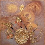 LA DANZA DEL SOLE - Tecnica mista su juta cm 50x50 - Feofeo 2011