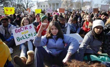 Sit-in di 17 minuti davanti alla Casa Bianca: stop armi da fuoco