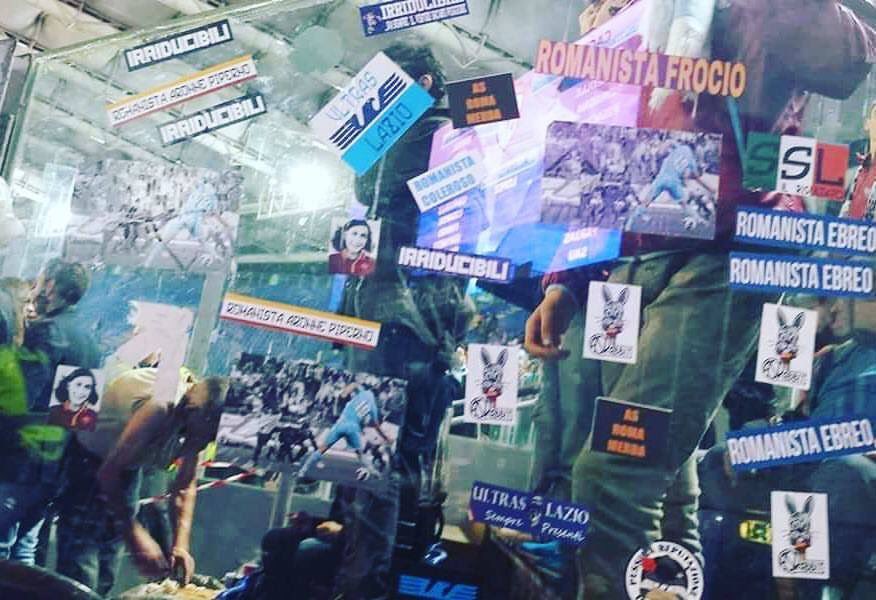 adesivi antisemiti lazio
