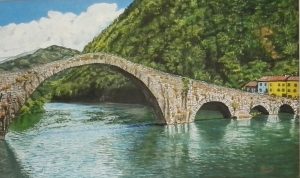 Il ponte del diavolo-acrilico su tavola