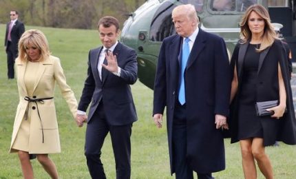 Cena glamour per Trump e Macron, le first lady rubano la scena