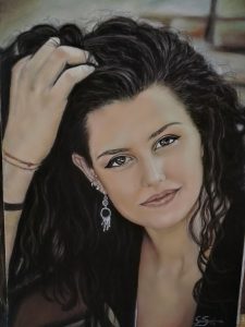 Francesca - pastello e carbothello su pastelmat