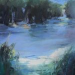 Si specchia d'acqua in segreto il cielo - olio su tela 60x60 2017