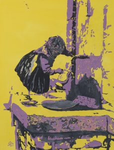 Acqua fonte di vita - gesso e acrilico su tela