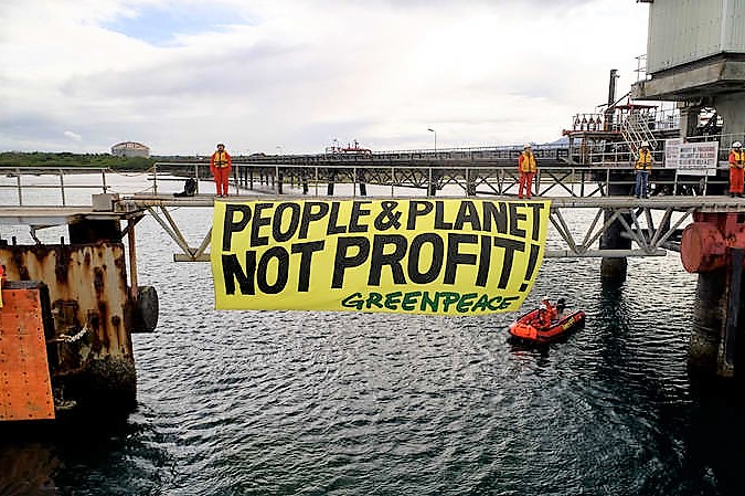 Action at Shell's Batangas Oil Refinery in the Philippines