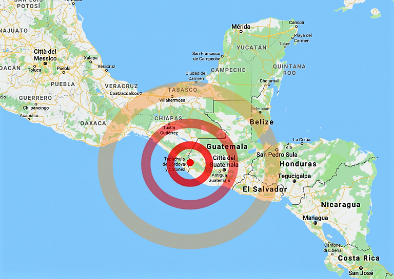 Terremoto di 6.5 Richter al confine guatemalteco