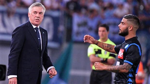 Carlo Ancelotti e Lorenzo Insigne