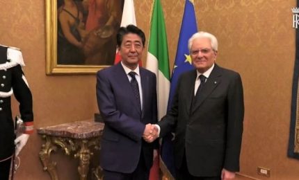 Mattarella riceve al Quirinale Shinzo Abe, premier del Giappone
