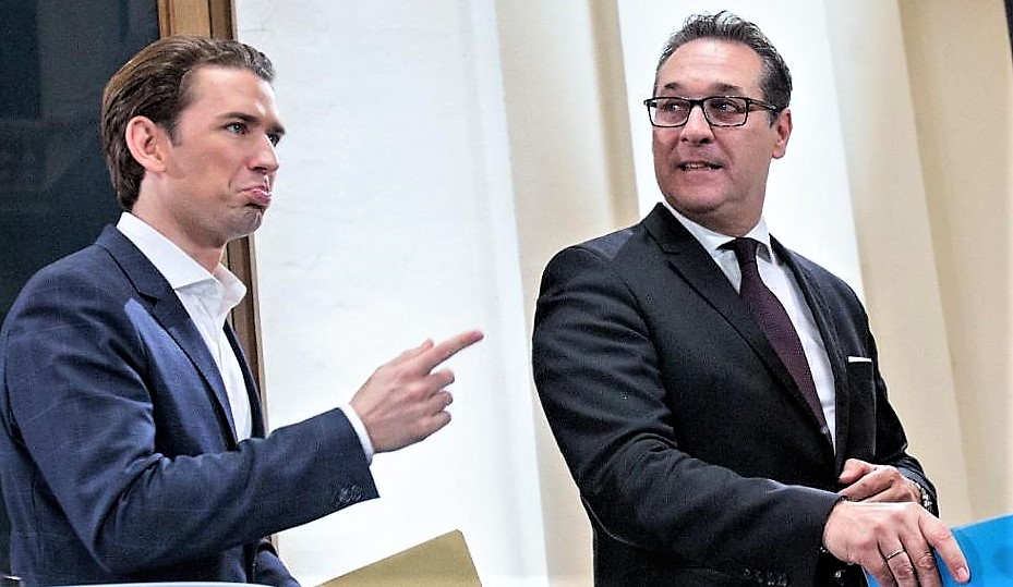 Il cancelliere Kanzler Sebastian Kurz e il suo vice Heinz-Christian Strache