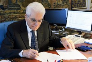Italian President Sergio Mattarella signs security degree
