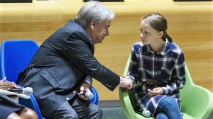 Il segretario generale dell'Onu, Antonio Guterres e Greta Thunberg