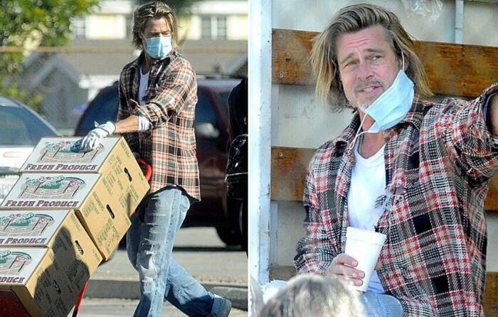 Brad Pitt samaritano a Los Angeles, scarica cibo per i bisognosi