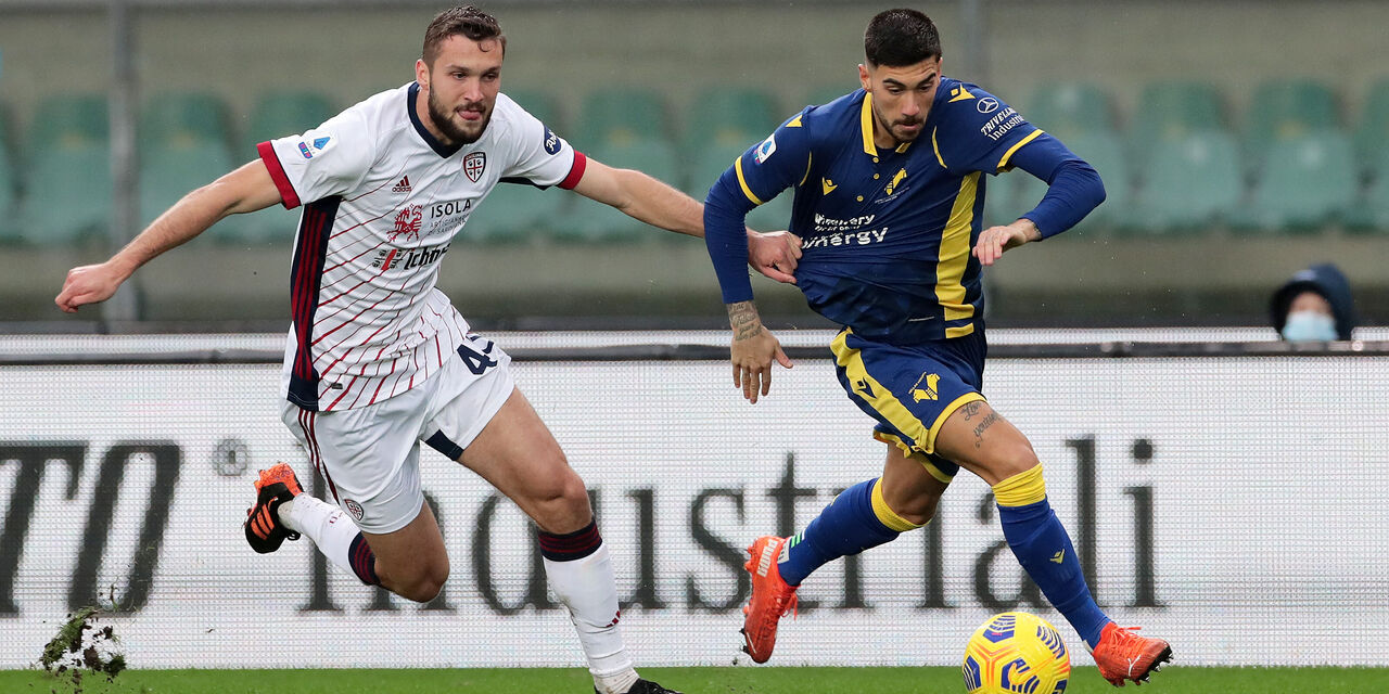 Verona-Cagliari 1-1, Marin risponde al vantaggio di Zaccagni