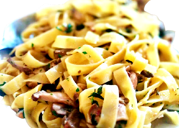 Pappardelle al farro con porcini e carciofi