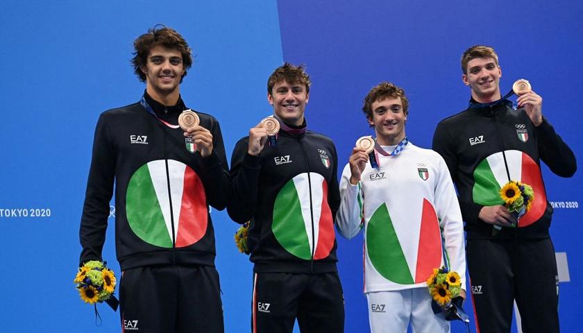 Tokyo2020, nuoto: staffetta 4X100 mista, l’Italia è di bronzo