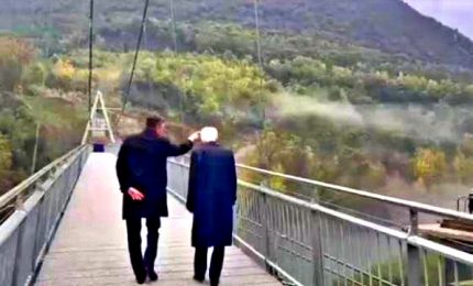 Slovenia, Mattarella con Pahor sul Ponte di Salcano sull'Isonzo
