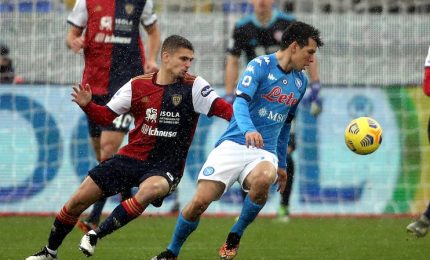 Cagliari-Napoli 1-1, Osimhen salva gli azzurri