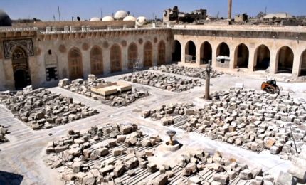 Dopo la guerra: a Aleppo il restauro della moschea degli Omayyadi