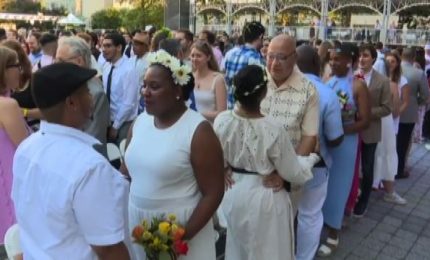 Matrimonio di gruppo a New York, nozze per 500 coppie