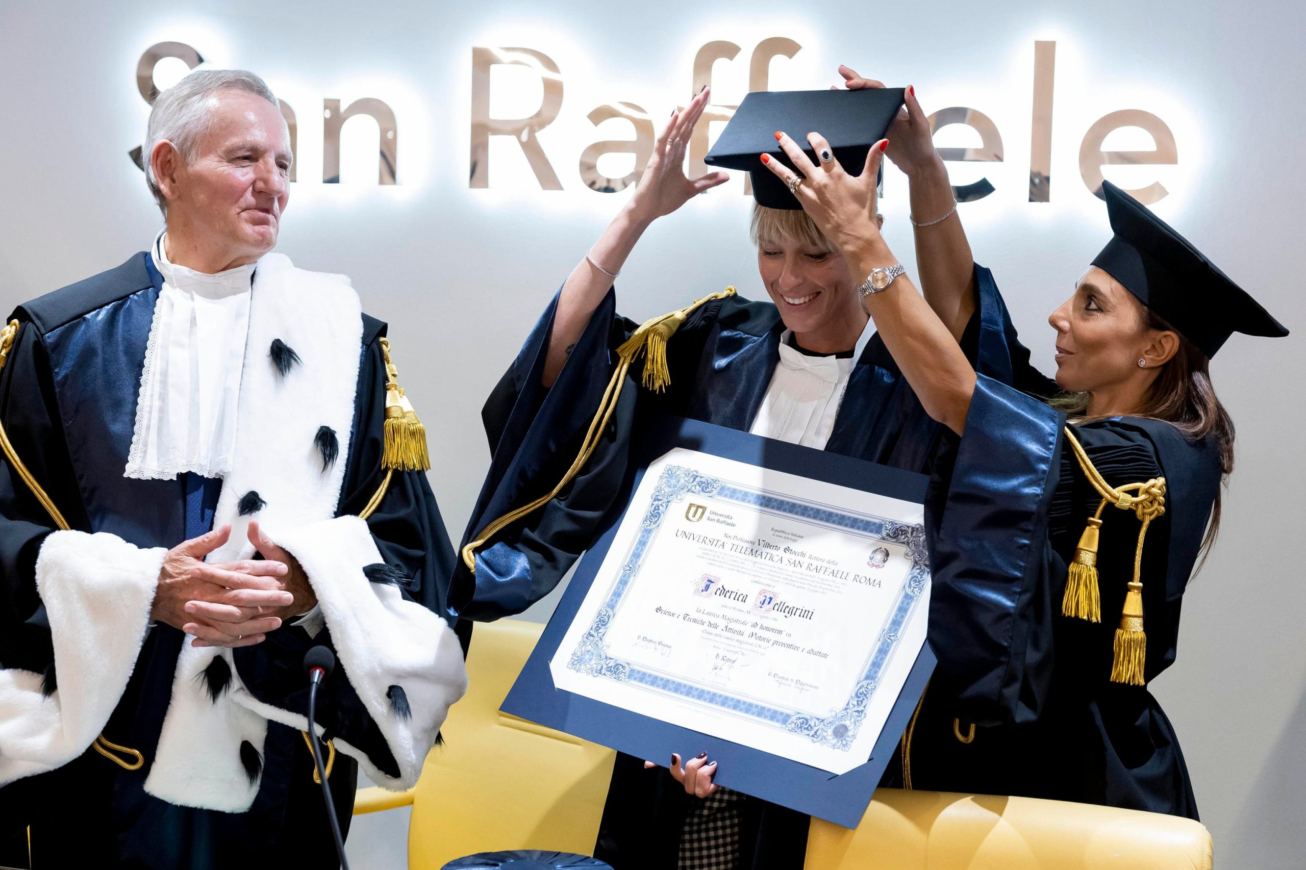Federica Pellegrini, laurea honoris causa all’Università San Raffale di Roma