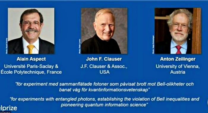 L’annuncio del Nobel per la Fisica ad Aspect, Clauser e Zeilinger
