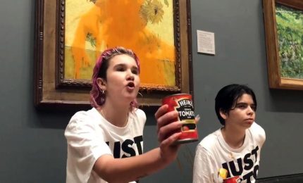 Ambientalisti lanciano zuppa su 'I Girasoli' di Van Gogh
