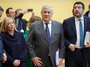 Giorgia Meloni, Antonia Tajani e Matteo Salvini