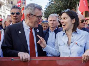 Maurizio Landini e Elly Schlein