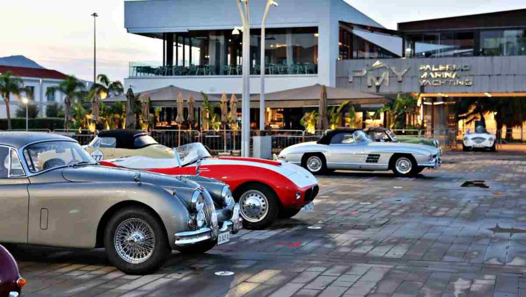 Le auto della Targa Florio Classica al Marina Yachting