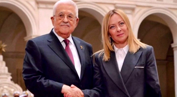 Mahmoud Abbas (Abu Mazen) e Giorgia Meloni