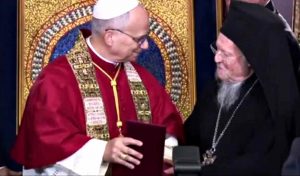 Papa Leone e il Patriarca di Costantinopoli Bartolomeo I (1)