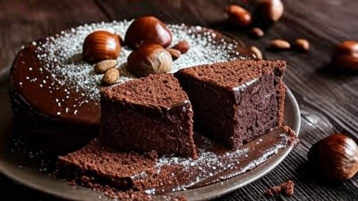 Torta marmorizzata di castagne e cioccolato Torta marmorizzata di castagne e cioccolato