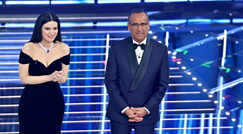 Laura Pausini e Carlo Conti
