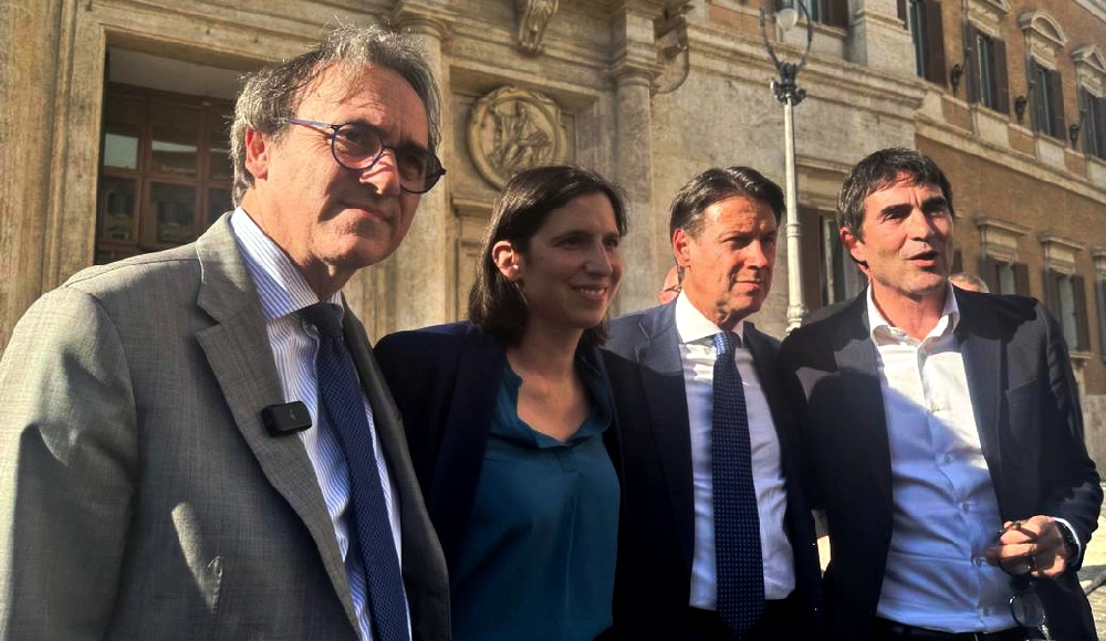 Angelo Bonelli, Elly Schlein, Giuseppe Conte e Nicola Fratoianni