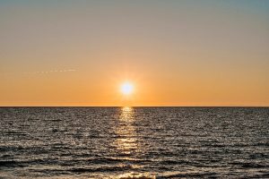 Amazing sunrise on the sea in Turkey